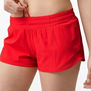 Red Lululemon 2.5 Hotty Hot Shorts